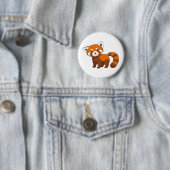 Badge Rond 5 Cm Panda roux mignon (En situation)