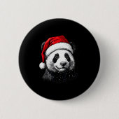 Badge Rond 5 Cm Panda Santa Hat Funny Panda Lovers Christmas Xmas (Devant)