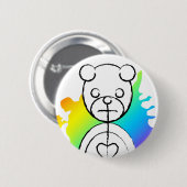 Badge Rond 5 Cm panda splatz. (Devant & derrière)