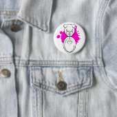 Badge Rond 5 Cm panda splatz. (En situation)