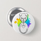 Badge Rond 5 Cm panda splatz. (Devant & derrière)