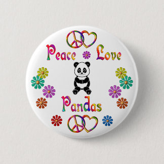 BADGE ROND 5 CM PANDAS D'AMOUR DE PAIX