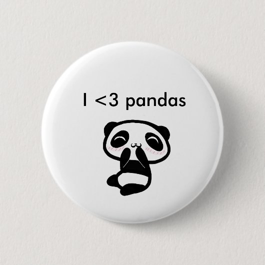 Badge Rond 5 Cm Pandas I <3 (Devant)