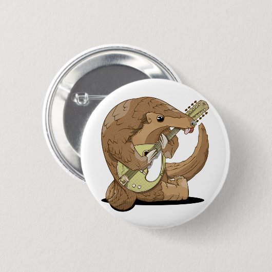 Badge Rond 5 Cm Pangolin en mandoline (Devant & derrière)