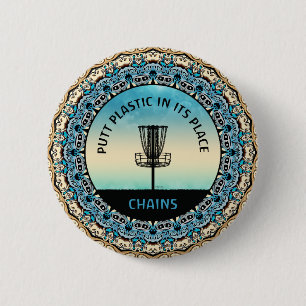 Badge Rond 5 Cm Panier de golf de disque