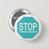 Badge Rond 5 Cm Panneau Arrêter la recherche de requins (Devant & derrière)