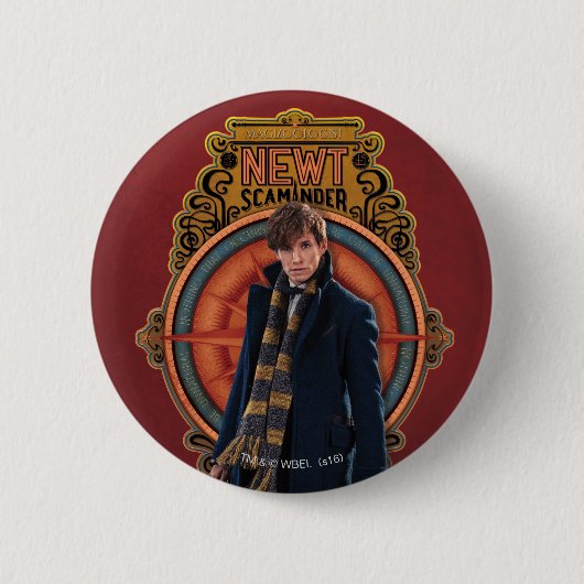 Badge Rond 5 Cm Panneau Art nouveau permanent NEWT SCAMANDER™ (Devant)