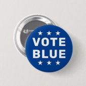 Badge Rond 5 Cm Panneau bleu Vote (Devant & derrière)