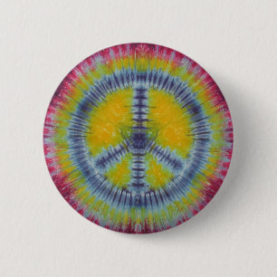 Badge Rond 5 Cm Panneau de Paix Anniversaire Tie Dye Flair Button