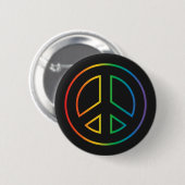 Badge Rond 5 Cm Panneau de paix Neon Rainbow (Devant & derrière)