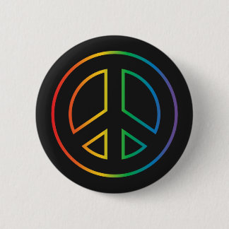 Badge Rond 5 Cm Panneau de paix Neon Rainbow
