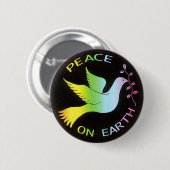 Badge Rond 5 Cm Panneau de paix Rainbow Peace Dove (Devant & derrière)