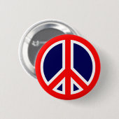 Badge Rond 5 Cm Panneau de paix rouge, blanc et bleu (Devant & derrière)