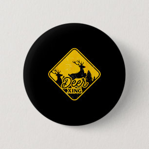Badge Rond 5 Cm Panneau de passage de cerfs Noël Xing Renne Drôle