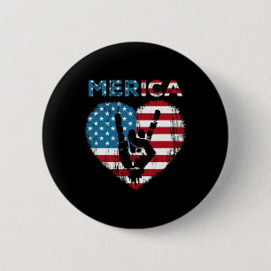 Badge Rond 5 Cm Panneau de roche de Merica 4 juillet Drapeau améri