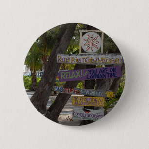 Badge Rond 5 Cm Panneau de signalisation Rum Point Grand Cayman