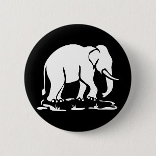 Badge Rond 5 Cm Panneau de trekking des éléphants asiatiques devan