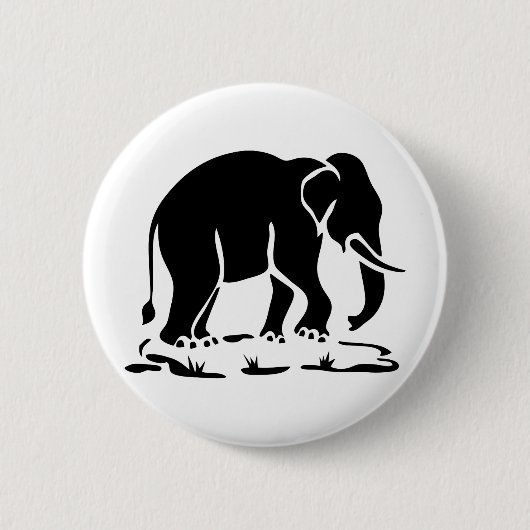 Badge Rond 5 Cm Panneau de trekking des éléphants asiatiques devan (Devant)