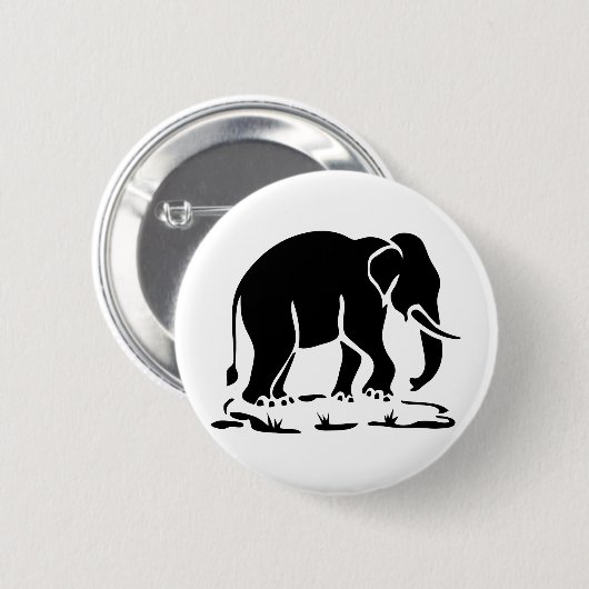 Badge Rond 5 Cm Panneau de trekking des éléphants asiatiques devan (Devant & derrière)