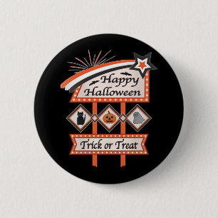 Badge Rond 5 Cm Panneau d'Halloween Vintage rétros - Tricoter ou t