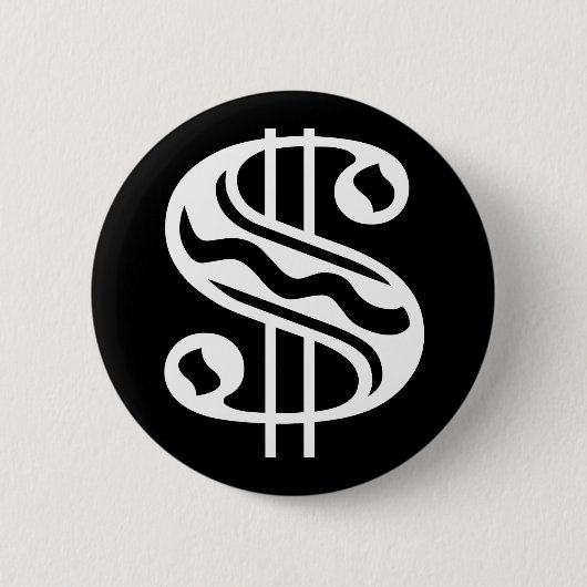 Badge Rond 5 Cm Panneau dollar - blanc (Devant)