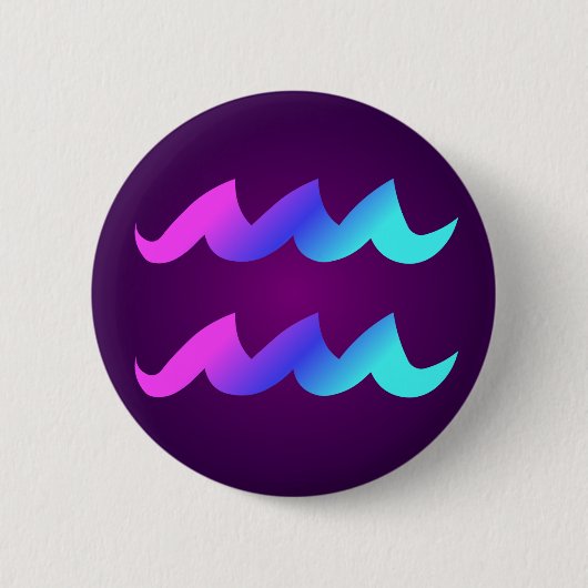 Badge Rond 5 Cm Panneau Horoscope Aquarius bleu rose Aqua violet (Devant)