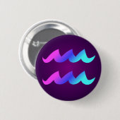 Badge Rond 5 Cm Panneau Horoscope Aquarius bleu rose Aqua violet (Devant & derrière)