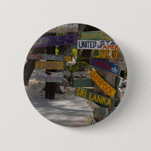 Badge Rond 5 Cm Panneau indicateur Rum Point Grand Cayman