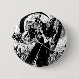 Badge Rond 5 Cm Panneau noir de corps de lanterne - noir et blanc