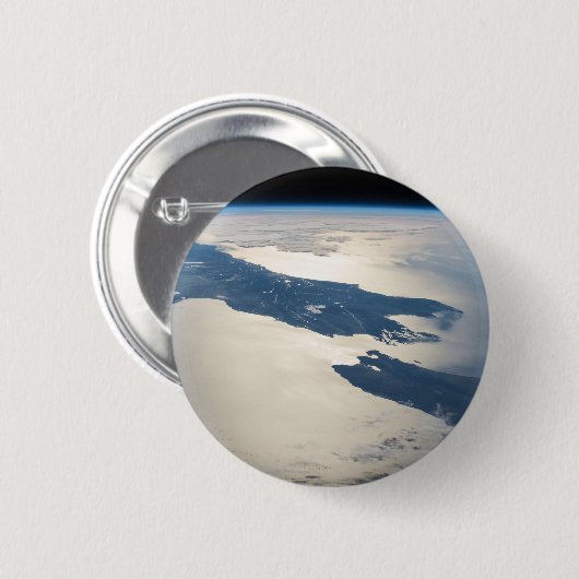 Badge Rond 5 Cm Panorama depuis l'espace Highlights Cook Strait (Devant & derrière)