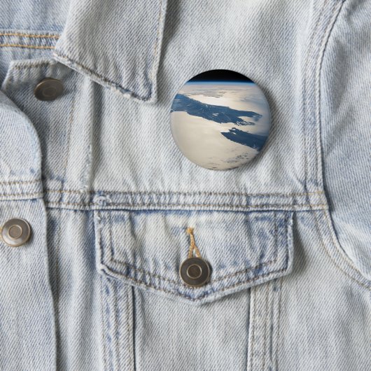 Badge Rond 5 Cm Panorama depuis l'espace Highlights Cook Strait (En situation)