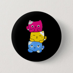 Badge Rond 5 Cm Pansexual Kawaii Cat Anime Art mignonne Pan Pride 