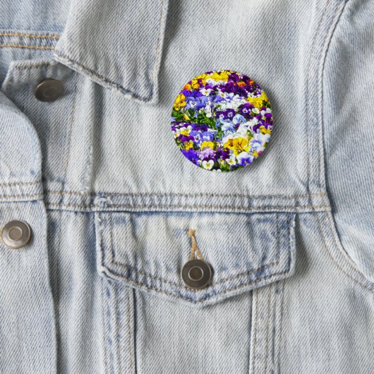 Badge Rond 5 Cm Pansies (En situation)