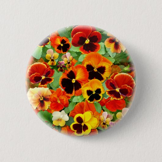 Badge Rond 5 Cm Pansies du coucher du soleil (Devant)