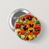 Badge Rond 5 Cm Pansies du coucher du soleil (Devant & derrière)