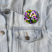 Badge Rond 5 Cm pansy flowers (En situation)