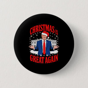 Badge Rond 5 Cm Pantalon de Noël drôle Trump Xmas Pyjama Santa Tru