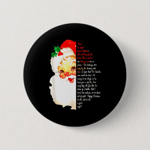 Badge Rond 5 Cm Pantalon de nuit assorti Santa La veille de Noël a