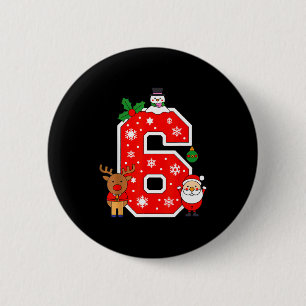 Badge Rond 5 Cm Pantalon de pyjama couple Number 6 67 Meme Noël as