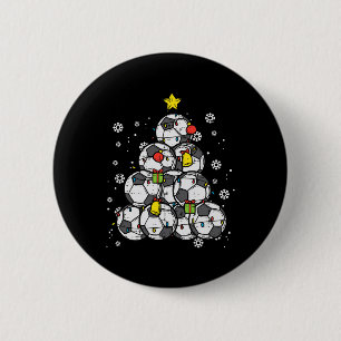 Badge Rond 5 Cm Pantalon de pyjama de Noël Soccer Tree Xmas pour g