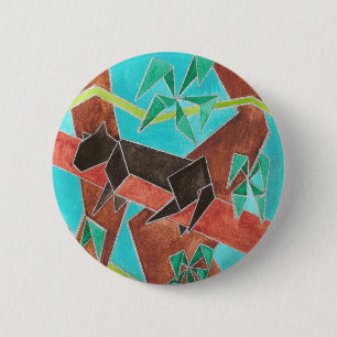 Badge Rond 5 Cm Panthère de la jungle Art abstrait original