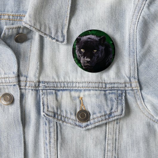 Badge Rond 5 Cm Panthère noire (En situation)