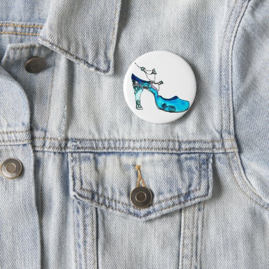 Badge Rond 5 Cm Pantoufle en verre (En situation)