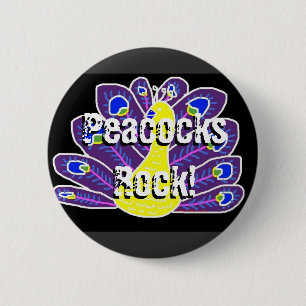Badge Rond 5 Cm Paon Violet