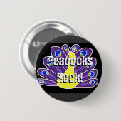 Badge Rond 5 Cm Paon Violet (Devant & derrière)