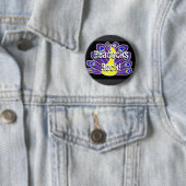 Badge Rond 5 Cm Paon Violet (En situation)