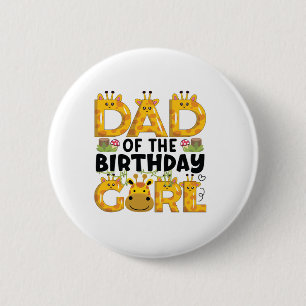 Badge Rond 5 Cm Papa 1er Anniversaire Girl Giraffe Theme Party Zoo