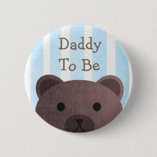 Badge Rond 5 Cm Papa À Être Bouton Ours Woodlands Thème