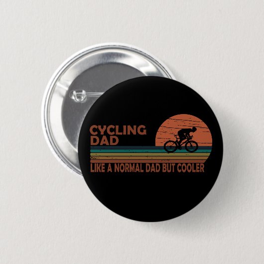 Badge Rond 5 Cm papa à vélo comme un père normal mais glacière (Devant & derrière)