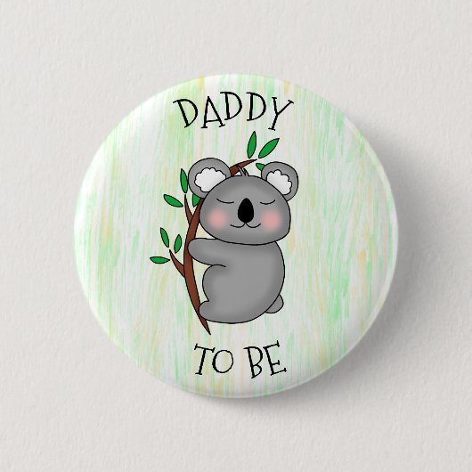 Badge Rond 5 Cm Papa | Baby shower à thème Koala (Devant)
